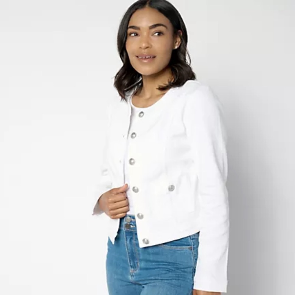 DKNY white denim jacket